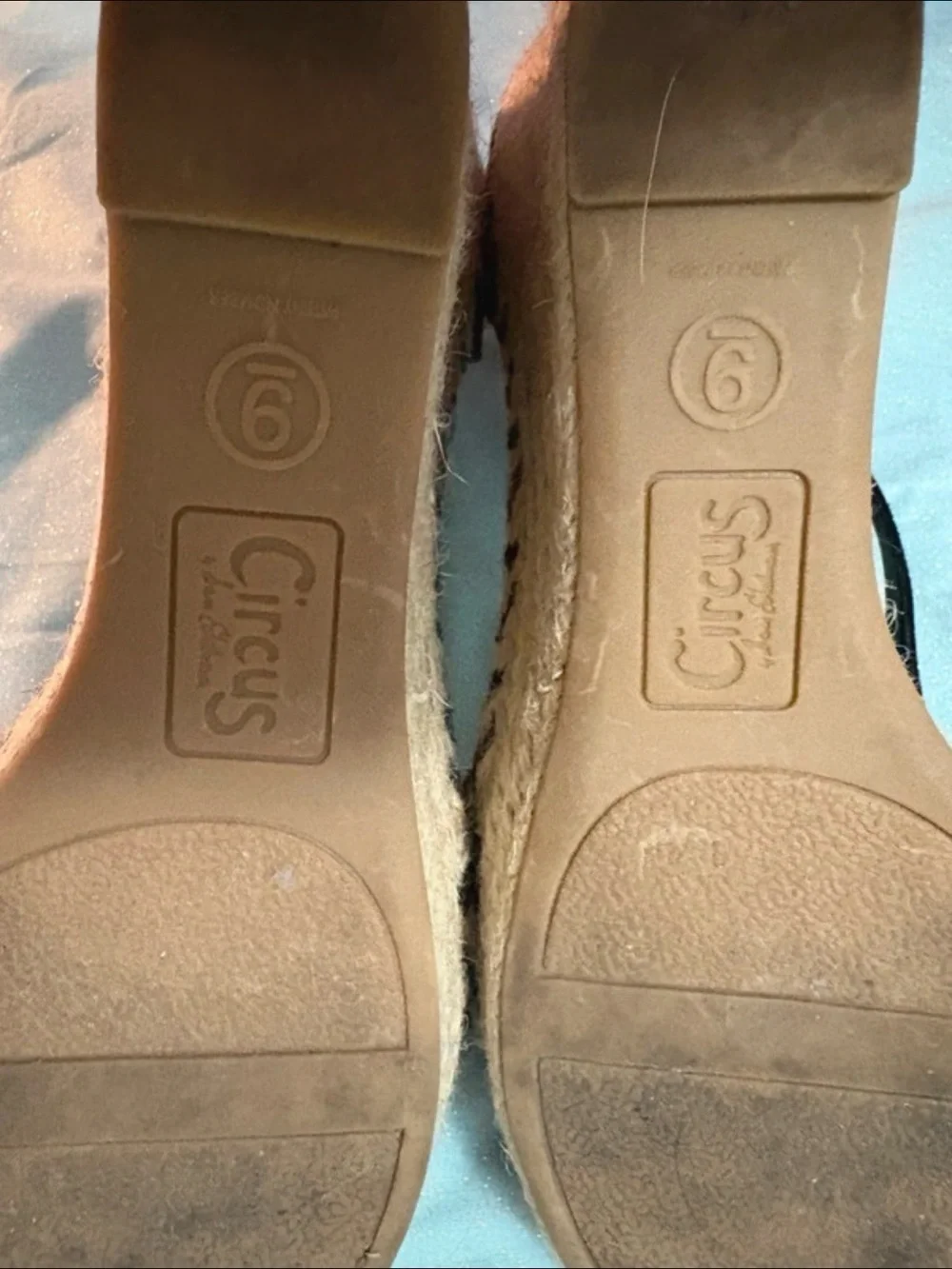 Circus by Sam Edelman Black Espadrille Wedge Sandals with Ankle Strap